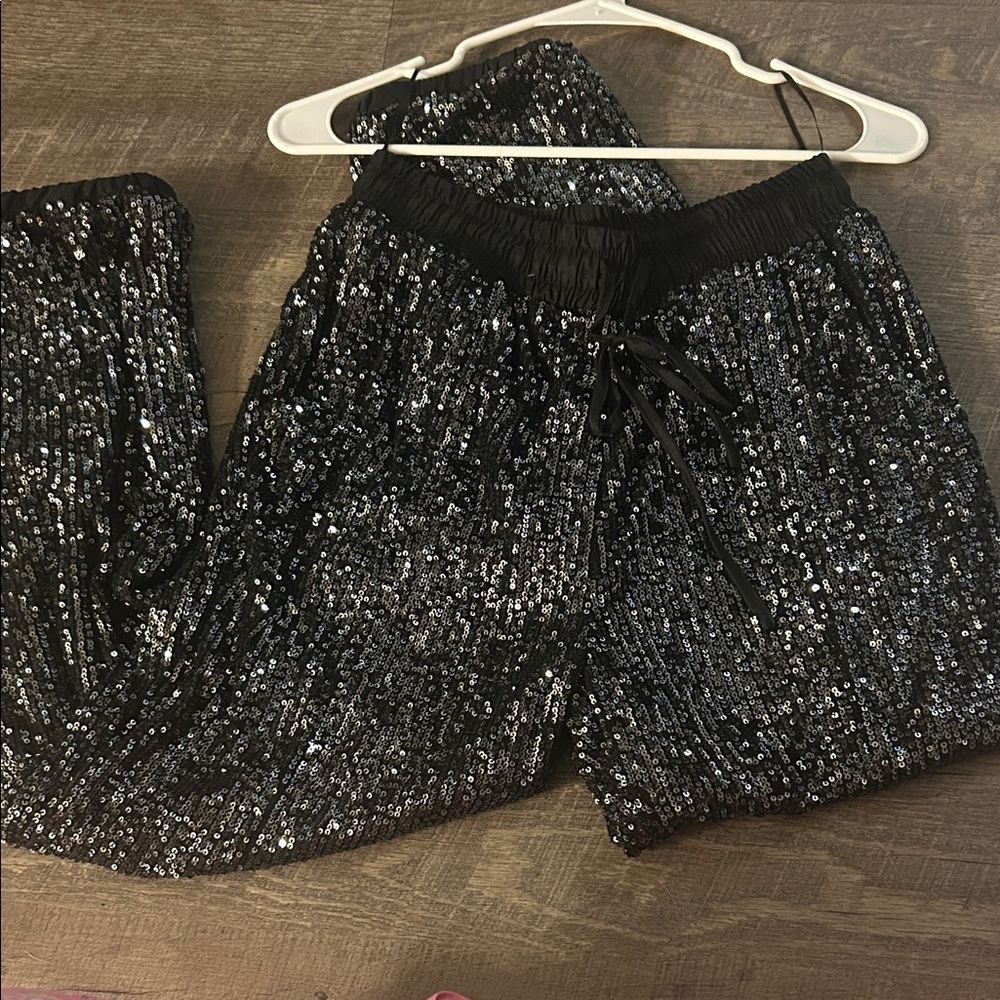 Style Rack Black Sequin Joggers